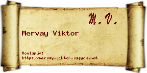 Mervay Viktor névjegykártya